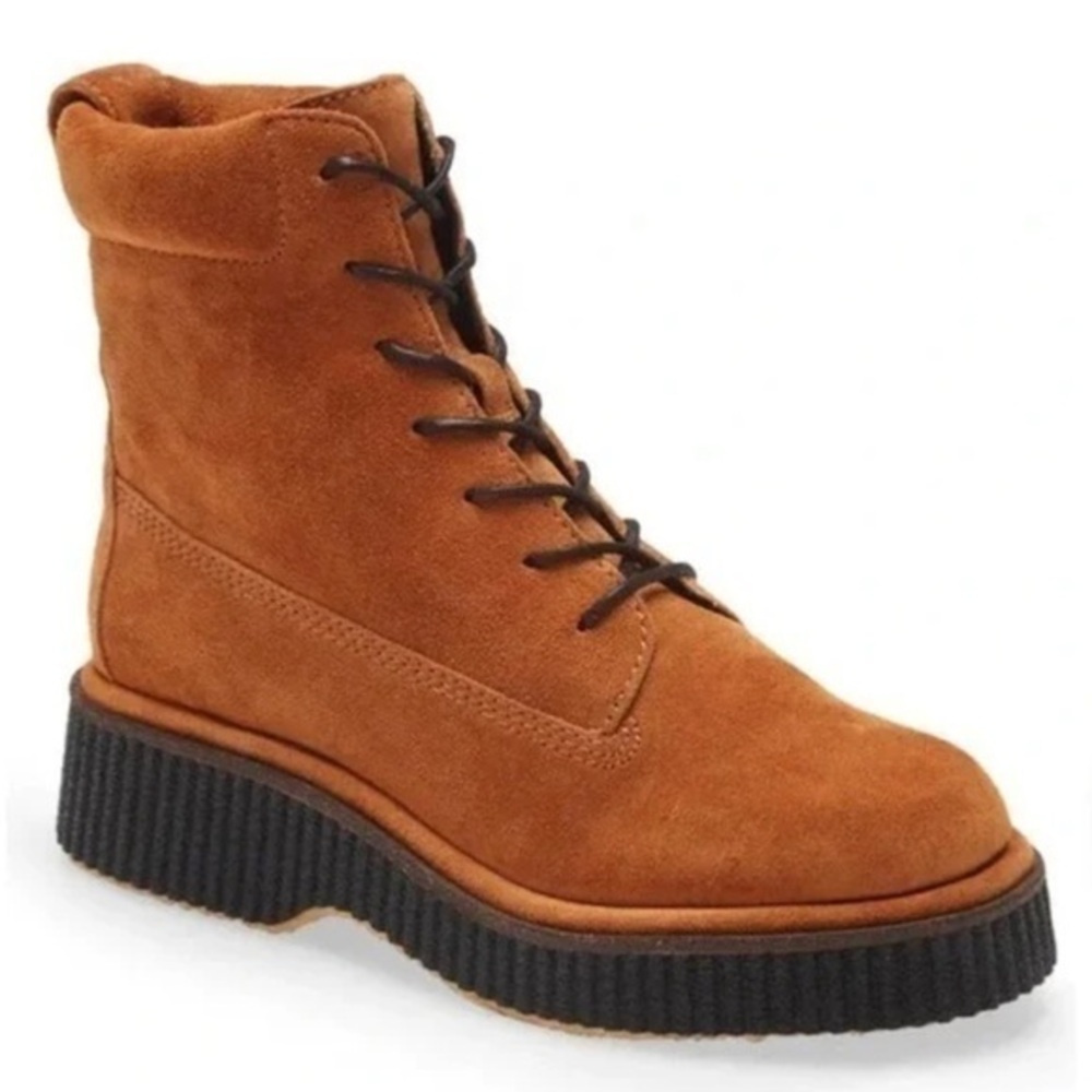 rag & bone Tan Suede Lace-Up Platform Boots